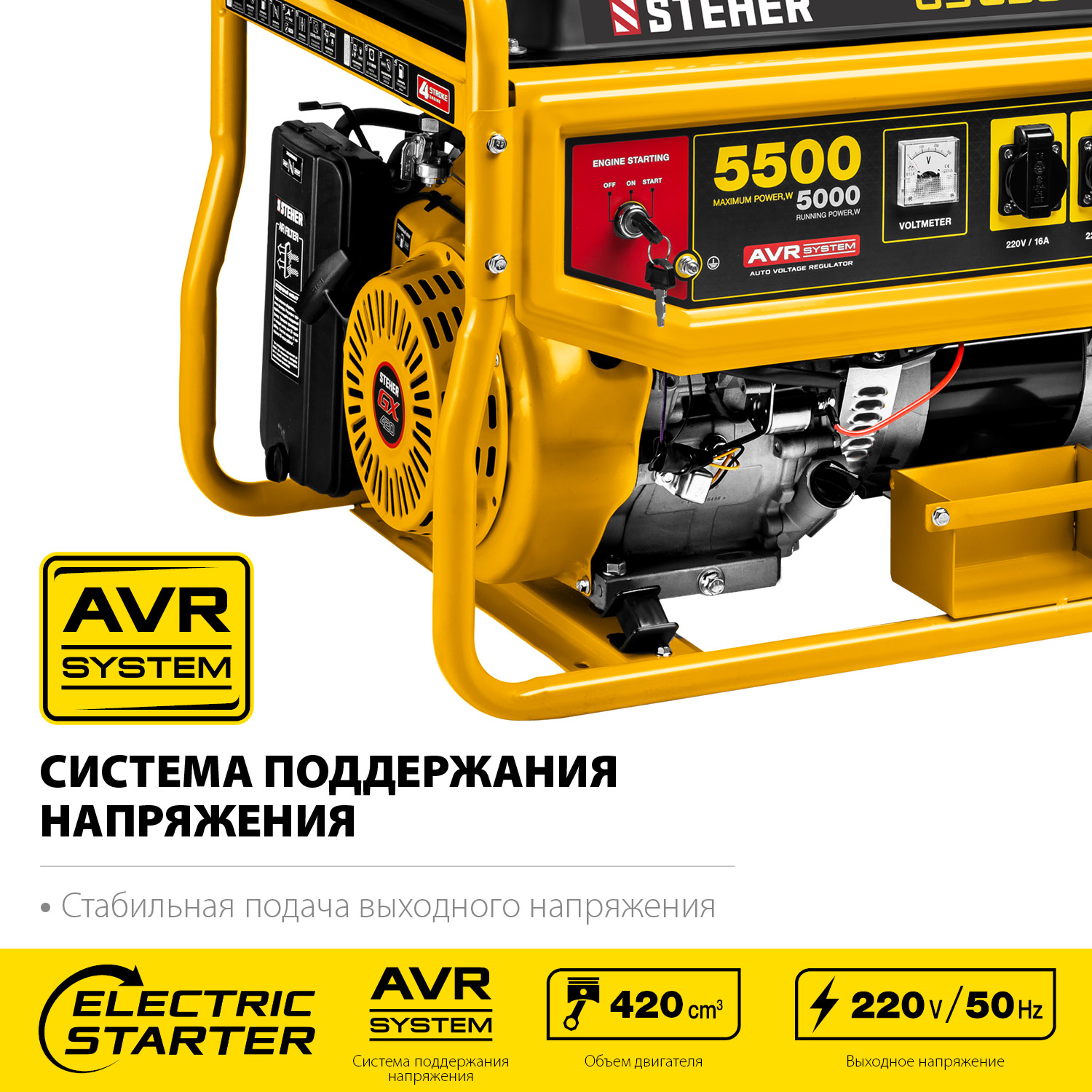 Генератор бензиновый GS-6500Е